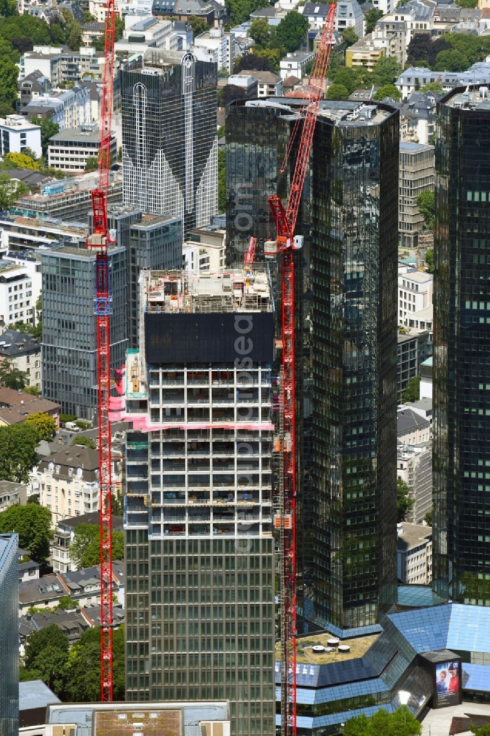 Aerial photograph Frankfurt am Main - Construction site for new high-rise building complex OMNITURM on Taunusanlage in Frankfurt in the state Hesse, Germany