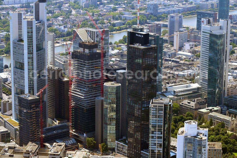 Aerial image Frankfurt am Main - Construction site for new high-rise building complex OMNITURM on Taunusanlage in Frankfurt in the state Hesse, Germany