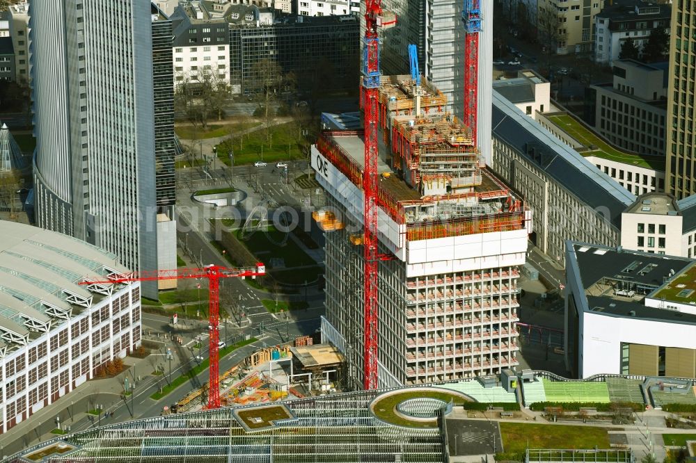 Aerial photograph Frankfurt am Main - Construction site for new high-rise building complex Tower One in the district Gallus in Frankfurt in the state Hesse, Germany