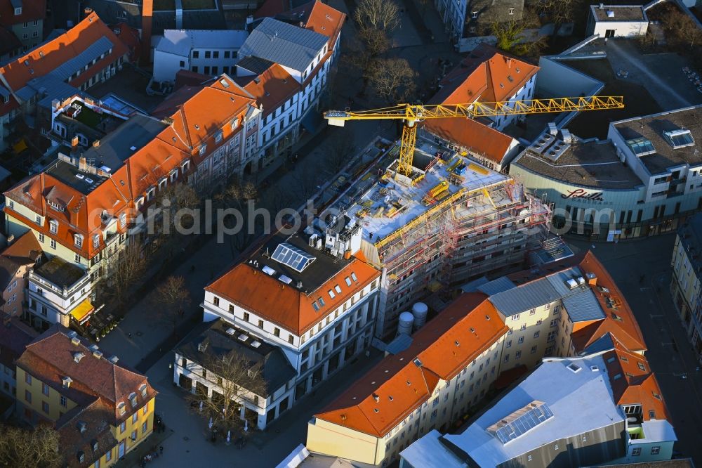 Aerial photograph Weimar - New construction site of the hotel and commercial building Schillerhof on Schillertrasse in Weimar in the state Thuringia, Germany