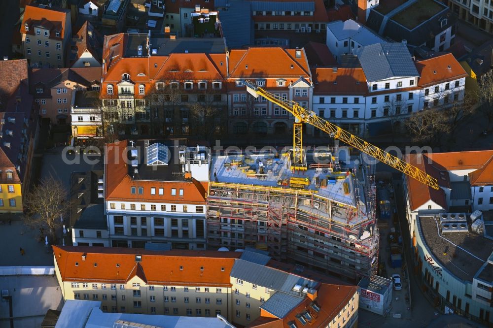 Weimar from above - New construction site of the hotel and commercial building Schillerhof on Schillertrasse in Weimar in the state Thuringia, Germany