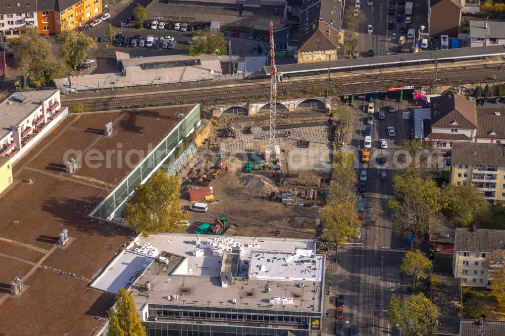 Aerial photograph Bochum - New construction site the hotel complex on Alleestrasse in the district Innenstadt in Bochum at Ruhrgebiet in the state North Rhine-Westphalia, Germany