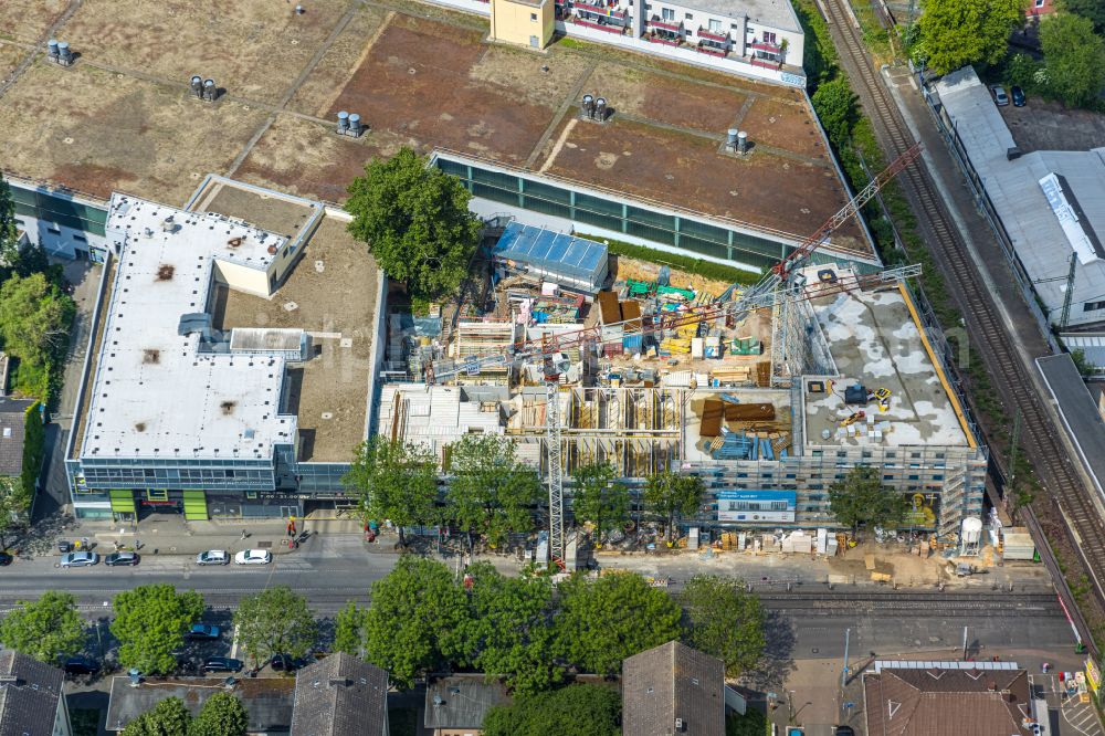 Aerial photograph Bochum - New construction site the hotel complex on Alleestrasse in the district Innenstadt in Bochum at Ruhrgebiet in the state North Rhine-Westphalia, Germany