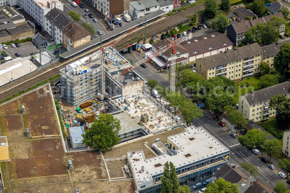 Aerial photograph Bochum - New construction site the hotel complex on Alleestrasse in the district Innenstadt in Bochum at Ruhrgebiet in the state North Rhine-Westphalia, Germany