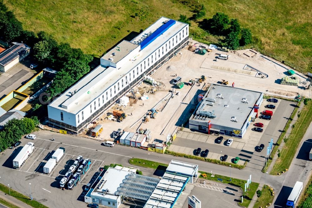 Aerial photograph Ringsheim - New construction site the hotel complex An of BAB 5 in Ringsheim in the state Baden-Wuerttemberg, Germany