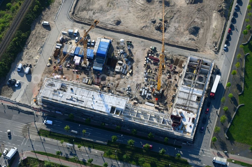 Aerial image Bremen - New construction site the hotel complex of BAUM Holding GmbH Am Kaffee-Quartier - Hansator in Bremen, Germany