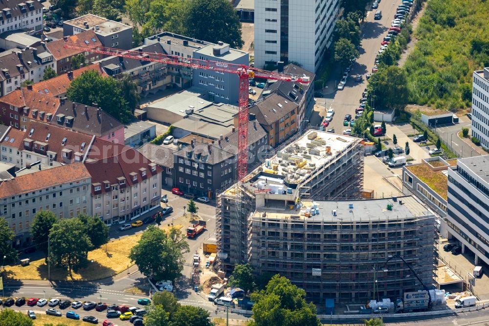 Essen from above - New construction site the hotel complex on Schwanenkampstrasse - Ottilienstrasse in Essen in the state North Rhine-Westphalia, Germany