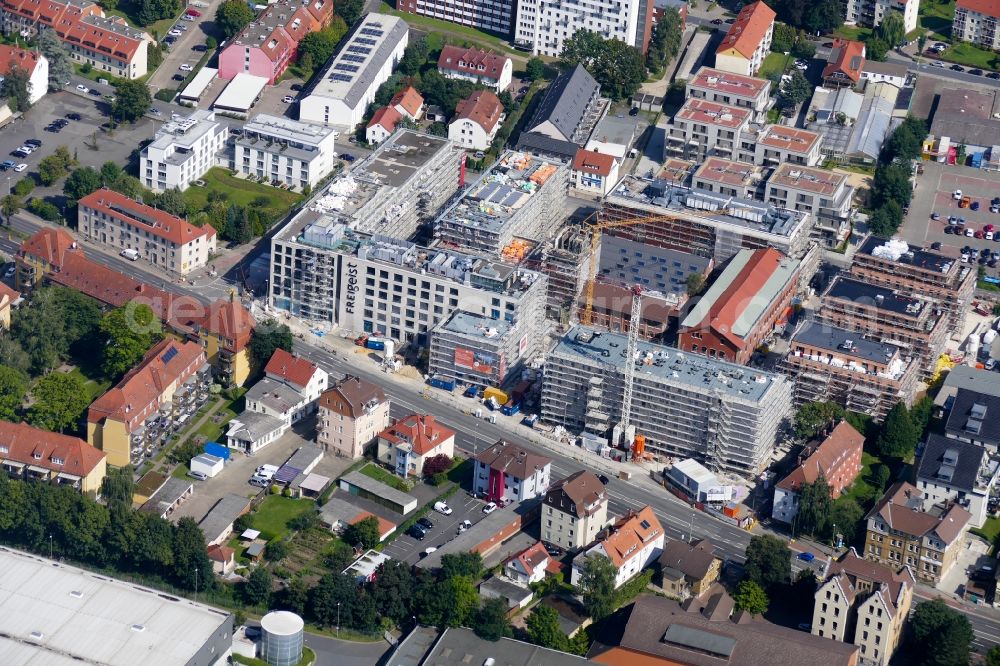 Göttingen from the bird's eye view: New construction site the hotel complex Freigeist Goettingen Nr. 2 in Goettingen in the state Lower Saxony, Germany