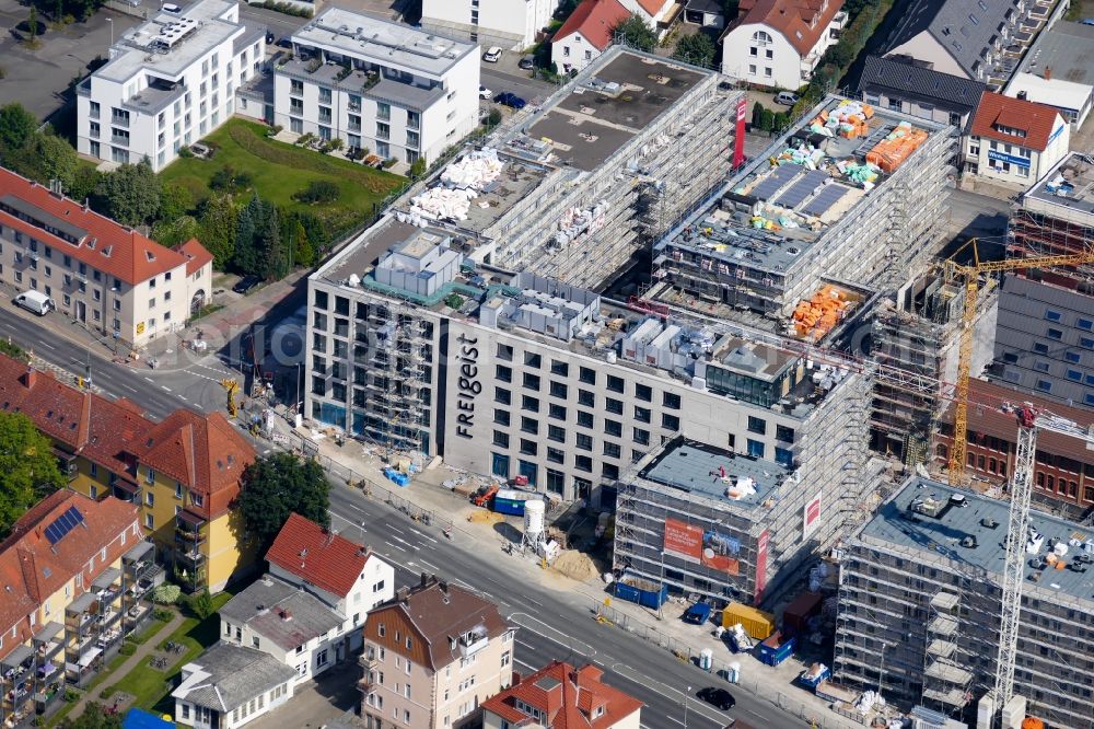 Aerial photograph Göttingen - New construction site the hotel complex Freigeist Goettingen Nr. 2 in Goettingen in the state Lower Saxony, Germany