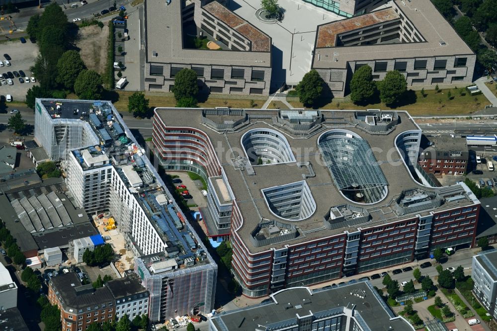 Aerial image Hamburg - New construction site the hotel complex of German Hotel Invest III GmbH & Co. KG on Eiffestrasse - Wikingerweg in Hamburg, Germany