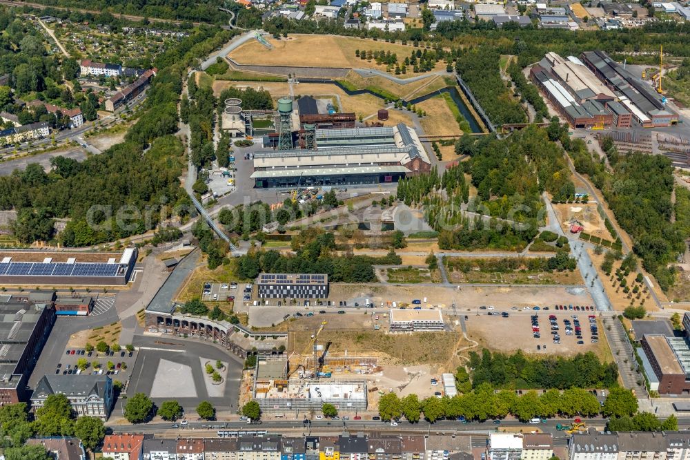 Bochum from above - New construction site the hotel complex of GHOTEL GmbH on Alleestrasse in Bochum in the state North Rhine-Westphalia, Germany