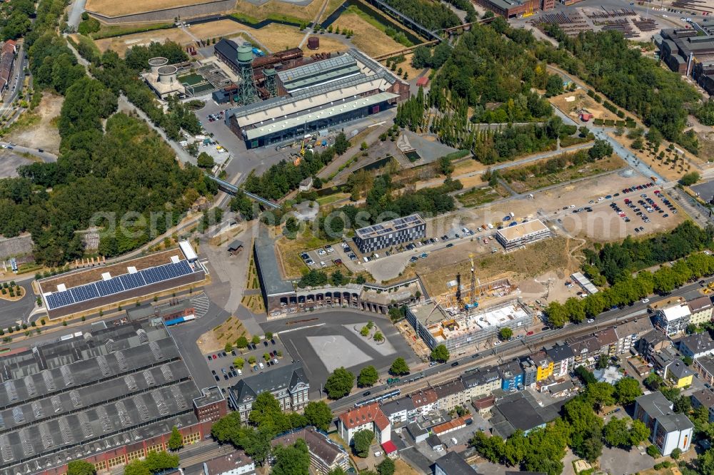 Bochum from the bird's eye view: New construction site the hotel complex of GHOTEL GmbH on Alleestrasse in Bochum in the state North Rhine-Westphalia, Germany