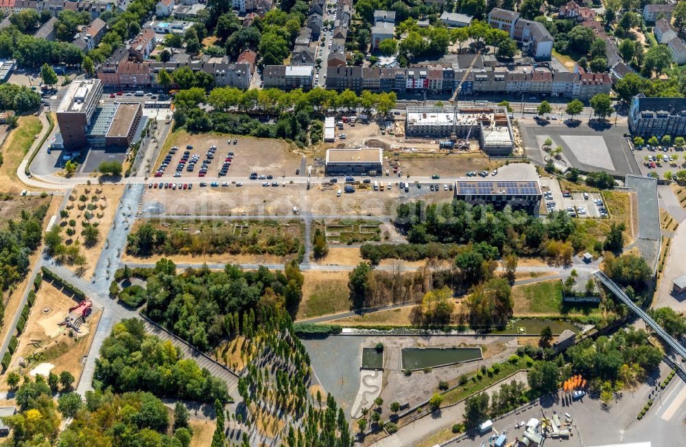 Aerial image Bochum - New construction site the hotel complex of GHOTEL GmbH on Alleestrasse in Bochum in the state North Rhine-Westphalia, Germany