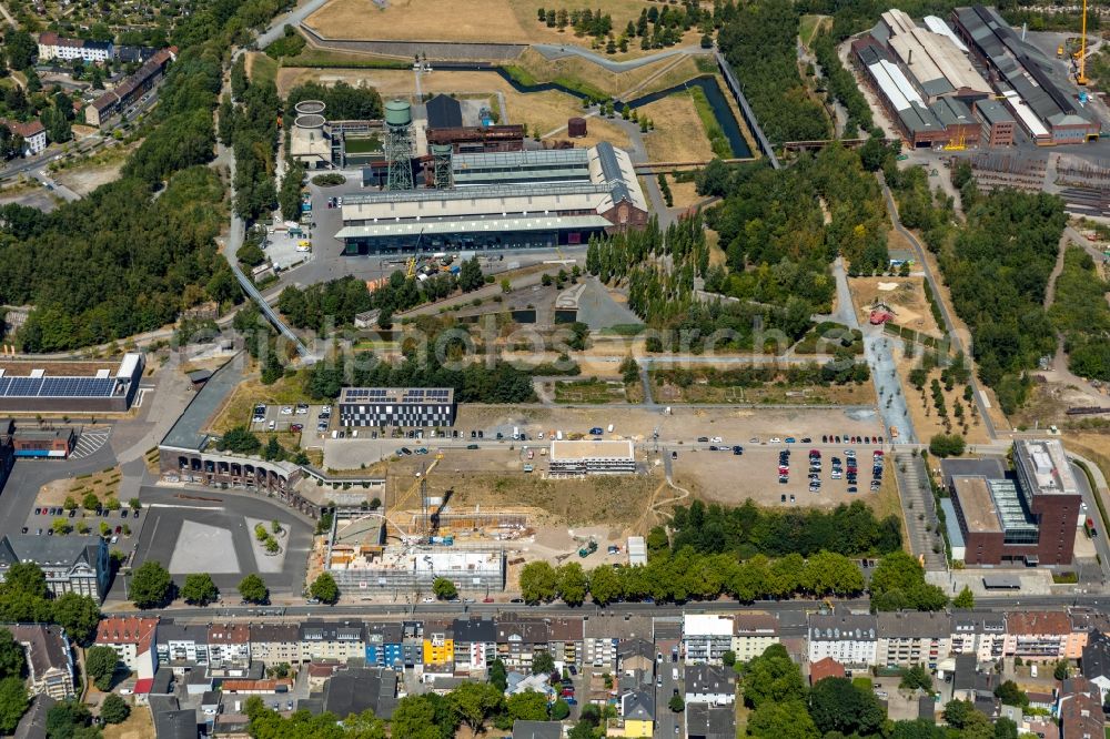 Bochum from the bird's eye view: New construction site the hotel complex of GHOTEL GmbH on Alleestrasse in Bochum in the state North Rhine-Westphalia, Germany