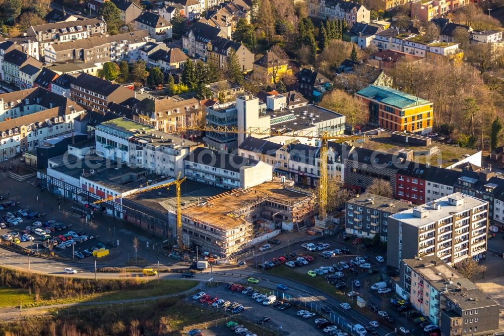 Aerial photograph Heiligenhaus - New construction site the hotel complex on Hauptstrasse - Basildonplatz in Heiligenhaus in the state North Rhine-Westphalia, Germany