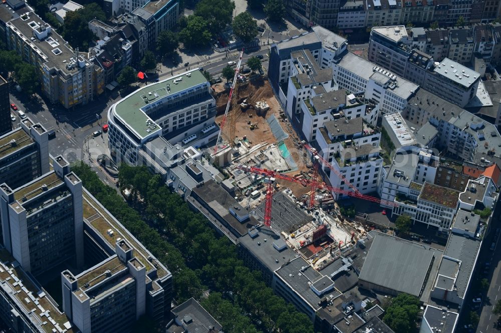 Köln from the bird's eye view: New construction site the hotel complex on Hohenzollernring in the district Neustadt-Nord in Cologne in the state North Rhine-Westphalia, Germany