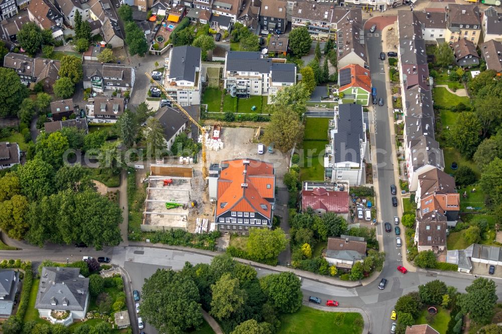 Schwelm from above - New construction site the hotel complex Hotel Alte Schule Westfalendonm on Westfalendonm in Schwelm in the state North Rhine-Westphalia, Germany