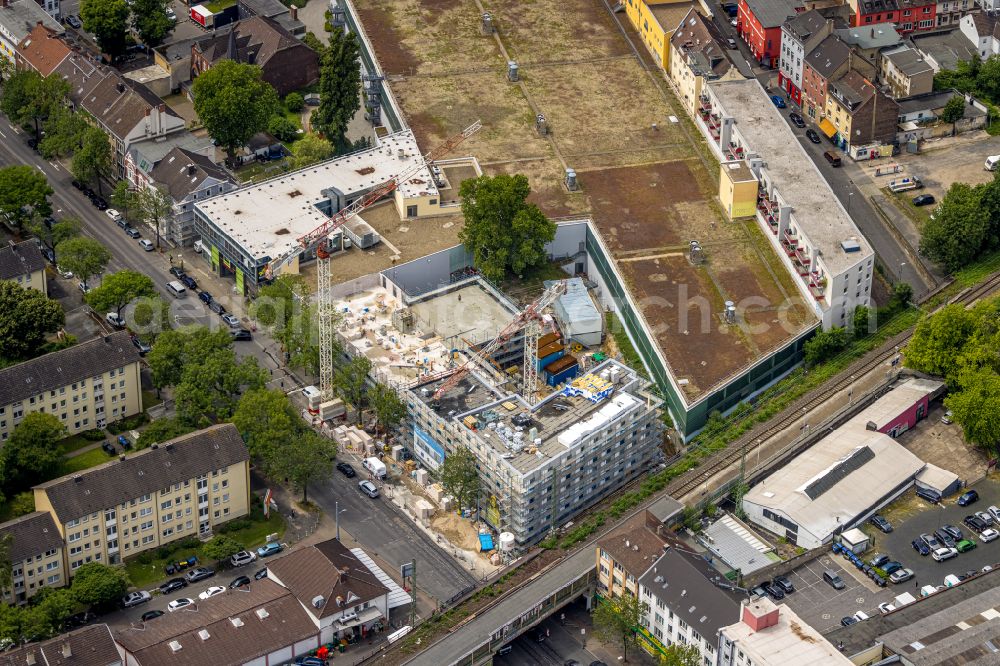 Aerial photograph Bochum - New construction site the hotel complex of B&B HOTELS GmbH on Alleestrasse in the district Innenstadt in Bochum at Ruhrgebiet in the state North Rhine-Westphalia, Germany