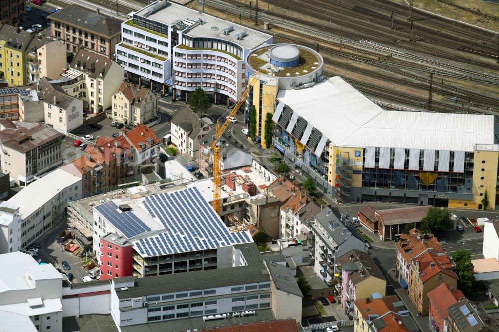 Aschaffenburg from the bird's eye view: New construction site the hotel complex Ibis Styles Hotels on Elisenstrasse in the district Innenstadt in Aschaffenburg in the state Bavaria, Germany