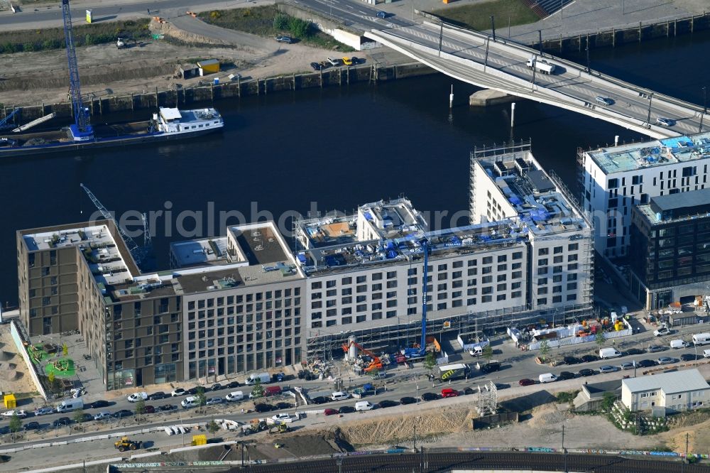 Aerial image Hamburg - New construction site the hotel complex JUFA Hotel Hamburg in the Hafencity on Versmannstrasse in Hamburg, Germany