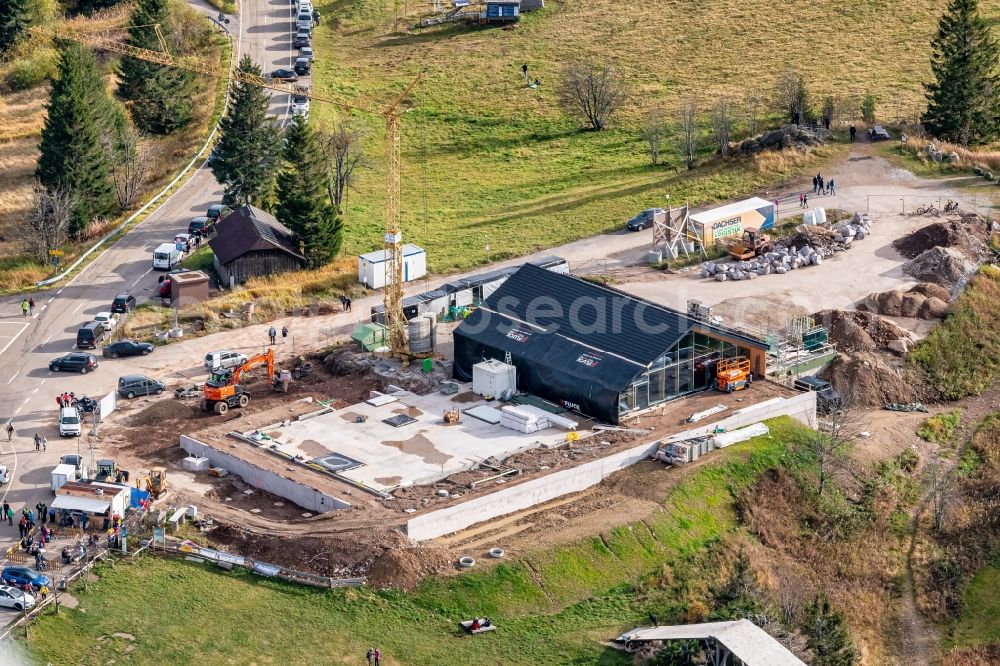 Aerial image Sankt Peter - New construction site the hotel complex Kandelhotel on Berg Kandel in Sankt Peter in the state Baden-Wuerttemberg, Germany