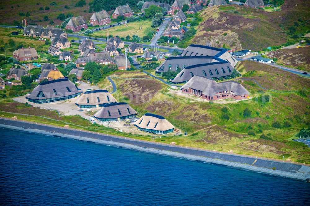 List from the bird's eye view: New construction site the hotel complex Lanserhof on the island Sylt in the state Schleswig-Holstein, Germany