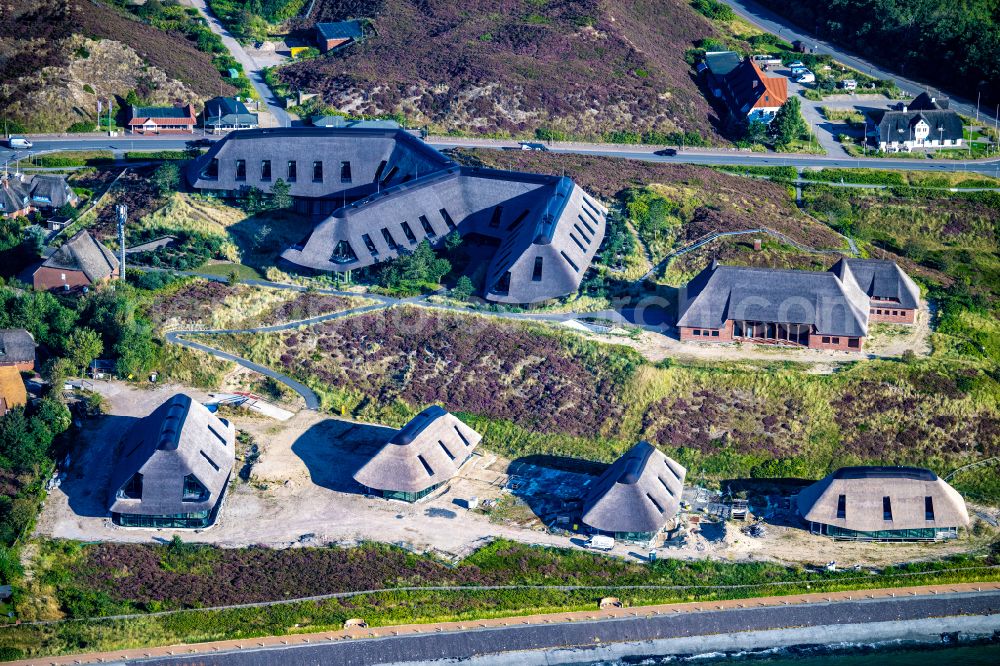 Aerial photograph List - New construction site the hotel complex Lanserhof on the island Sylt in the state Schleswig-Holstein, Germany