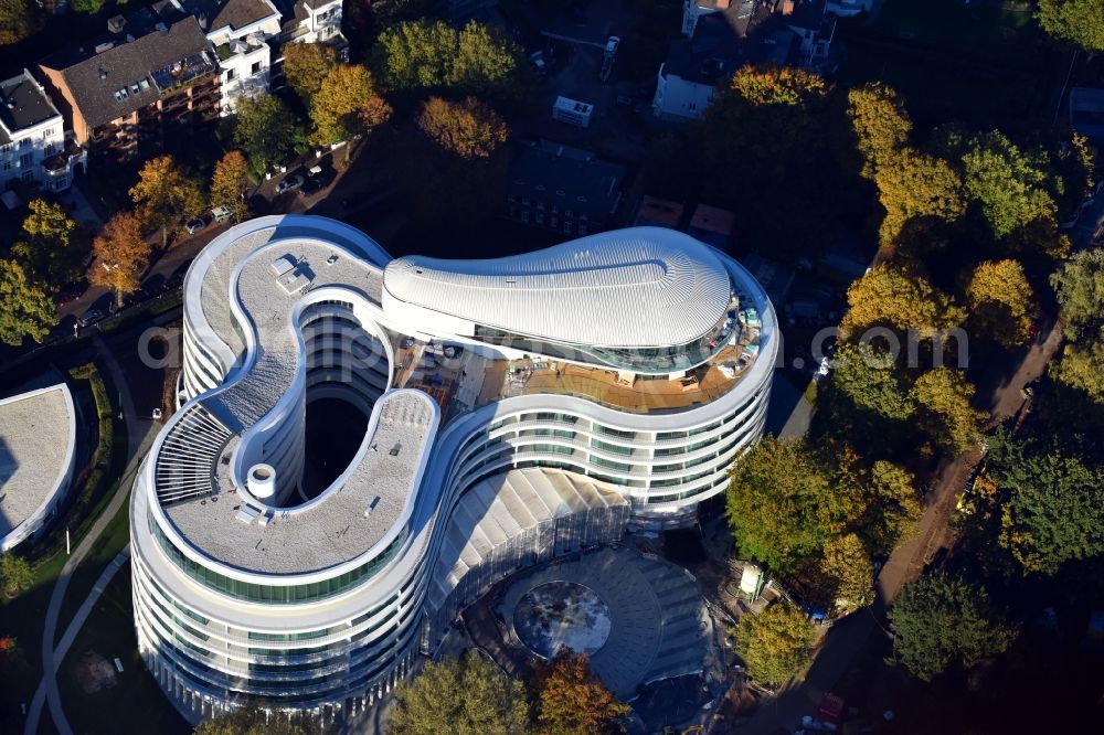 Aerial photograph Hamburg - New construction site the hotel complex Luxushotel The Fontenay an der Aussenalster im Stadtteil Rotherbaum in Hamburg