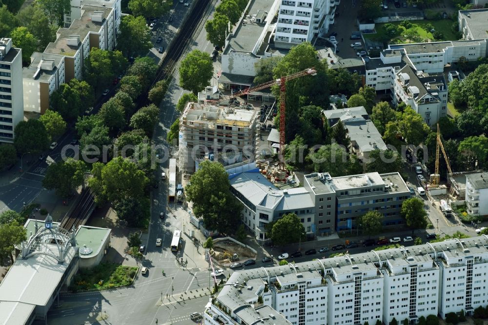 Aerial image Berlin - New construction site the hotel complex on Nollendorfplatz in the district Tempelhof-Schoeneberg in Berlin, Germany