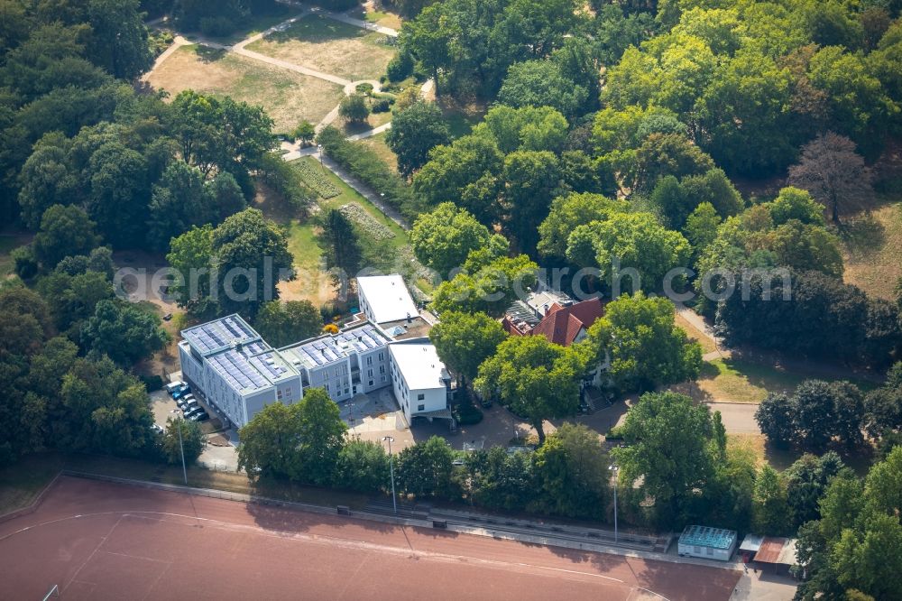 Aerial image Herne - New construction site the hotel complex Parkhotel Herne on Schaeferstrasse in Herne in the state North Rhine-Westphalia, Germany