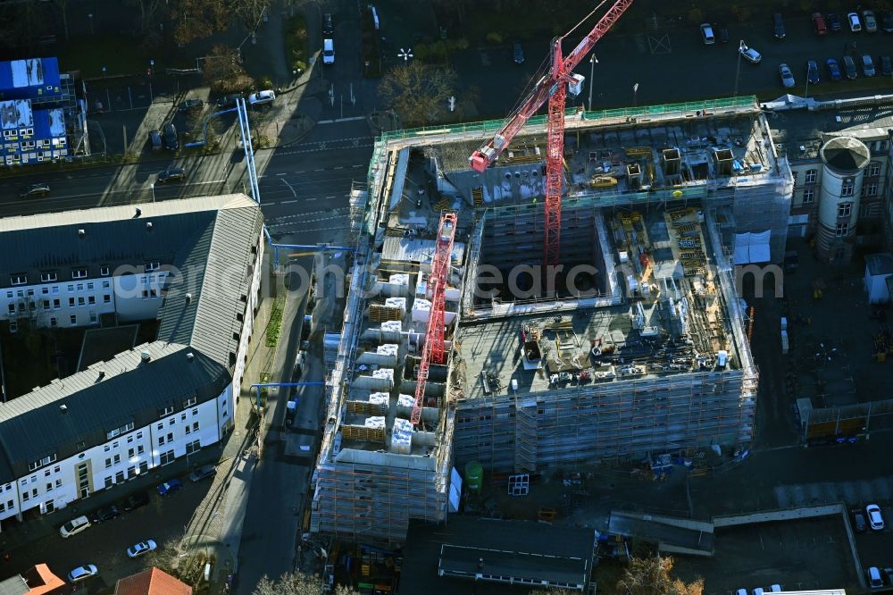 Potsdam from above - New construction site the hotel complex Am Kanal - Franzoesischer Strasse in Potsdam in the state Brandenburg, Germany