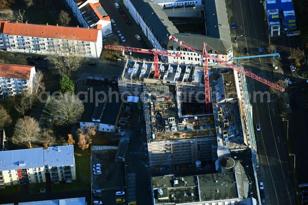 Aerial image Potsdam - New construction site the hotel complex Am Kanal - Franzoesischer Strasse in Potsdam in the state Brandenburg, Germany