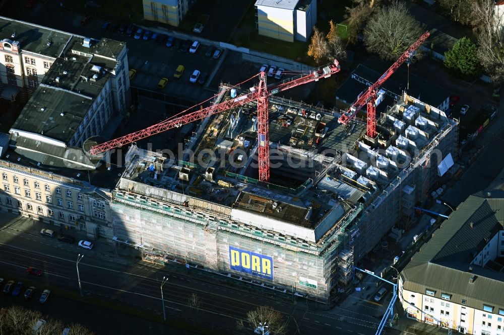 Aerial image Potsdam - New construction site the hotel complex Am Kanal - Franzoesischer Strasse in Potsdam in the state Brandenburg, Germany