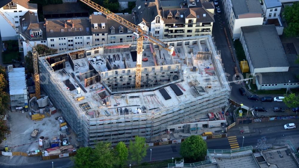 Bonn from above - New construction site the hotel complex Prizeotel in Bonn in the state North Rhine-Westphalia, Germany