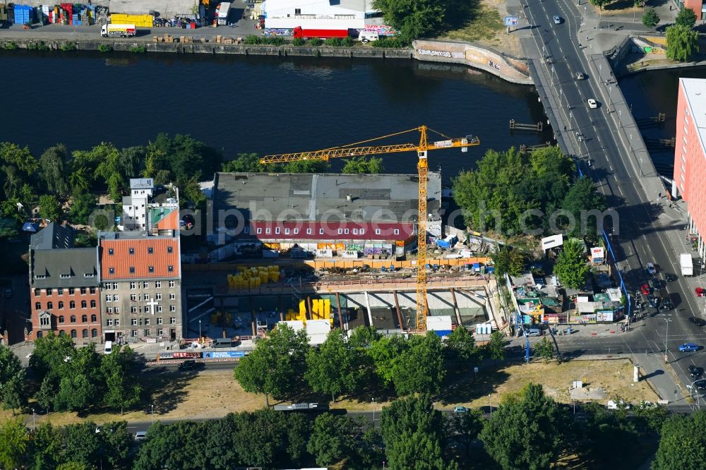 Aerial photograph Berlin - New construction site the hotel complex on Stralauer Platz in Berlin, Germany