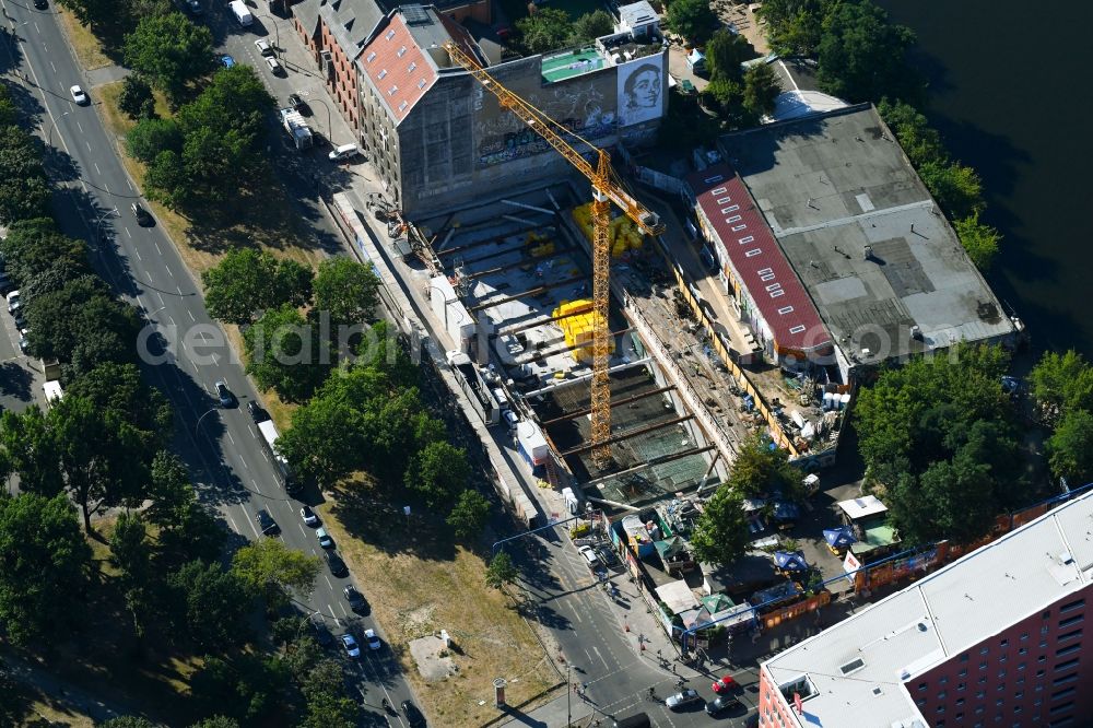 Berlin from above - New construction site the hotel complex on Stralauer Platz in Berlin, Germany