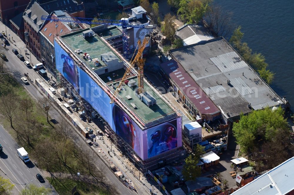 Berlin from above - New construction site the hotel complex Stralauer Platz - An of Schillingbruecke in the district Friedrichshain in Berlin, Germany