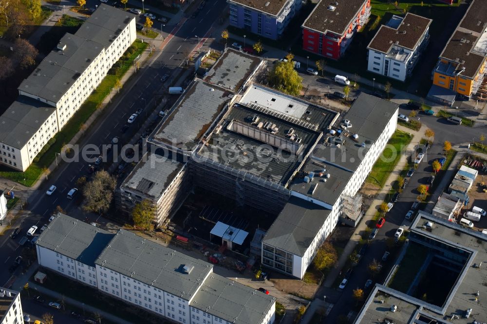 Berlin from above - Construction site for the new building IRIS Adlershof Zum Grossen Windkanal in the district Adlershof in Berlin, Germany