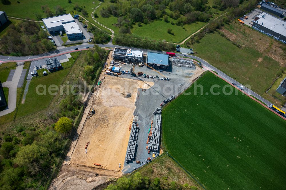 Aerial image Stade - Construction site for the new building Katastrophenschutz-Zentrum in Stade in the state Lower Saxony, Germany