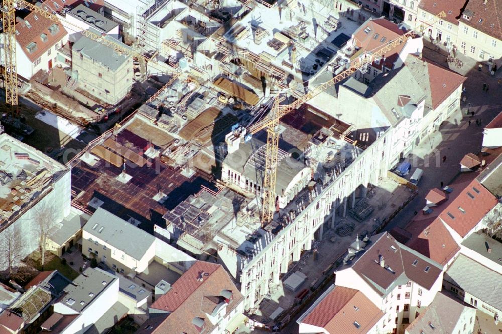 Aerial image Potsdam - Construction site for the new construction of the department store building Karstadt Potsdam -Stadtpalais on Brandenburger Strasse in Potsdam in the state Brandenburg, Germany