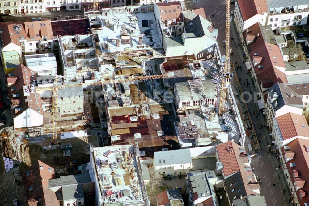 Aerial photograph Potsdam - Construction site for the new construction of the department store building Karstadt Potsdam -Stadtpalais on Brandenburger Strasse in Potsdam in the state Brandenburg, Germany