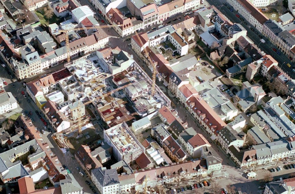 Potsdam from above - Construction site for the new construction of the department store building Karstadt Potsdam -Stadtpalais on Brandenburger Strasse in Potsdam in the state Brandenburg, Germany