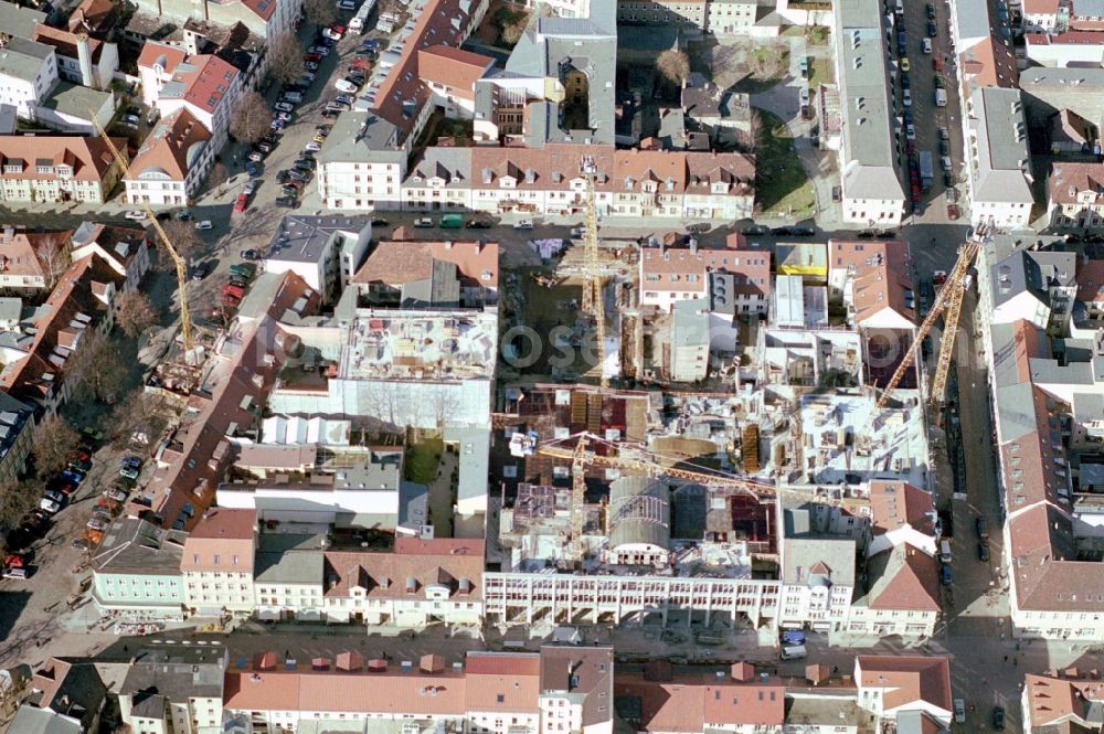 Potsdam from above - Construction site for the new construction of the department store building Karstadt Potsdam -Stadtpalais on Brandenburger Strasse in Potsdam in the state Brandenburg, Germany