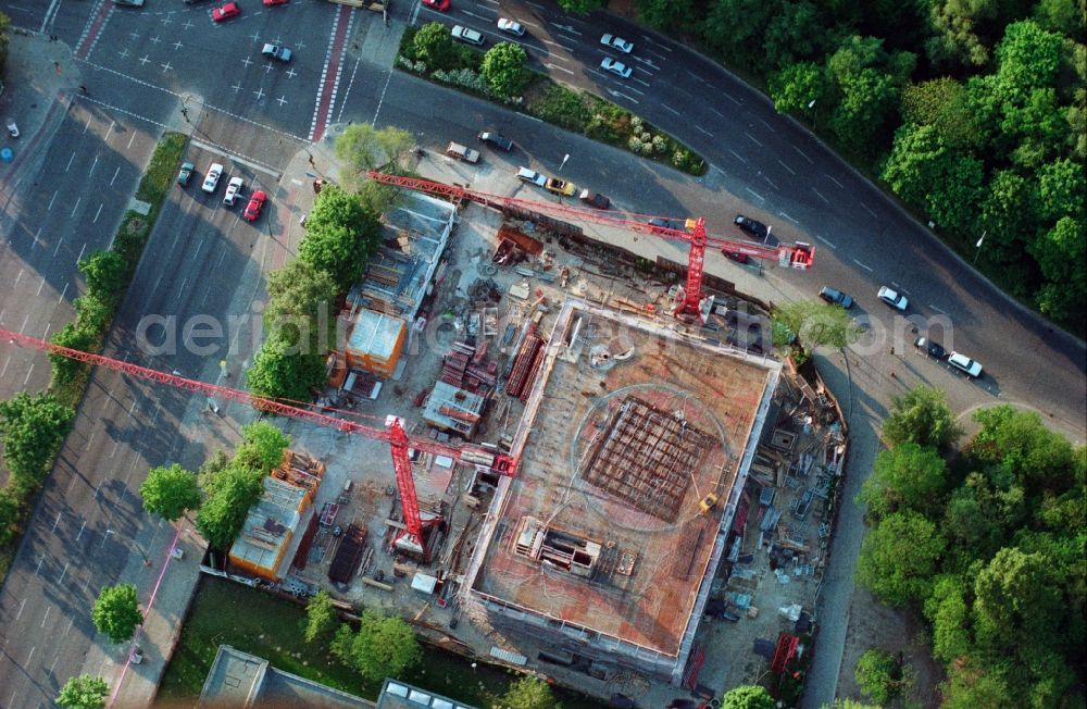 Berlin from above - Construction site for the new building of the Konrad-Adenauer-Stiftung in Berlin Tiergarten