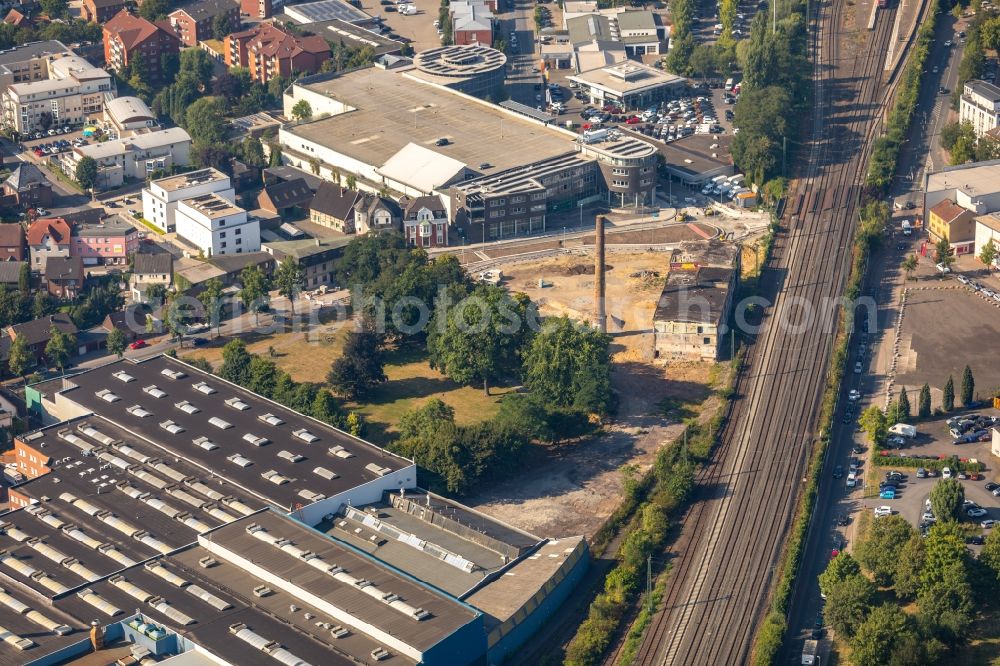 Aerial photograph Ahlen - New construction of the road at the roundabout - road on Gebrueder-Kerkmann-Platz in Ahlen in the state North Rhine-Westphalia, Germany