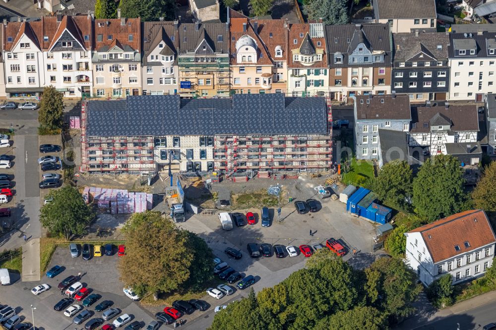 Aerial photograph Schwelm - Construction site for the new building of the culture center on street Roemerstrasse in Schwelm in the state North Rhine-Westphalia, Germany