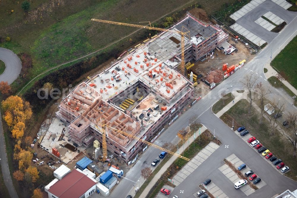 Aerial image Kelheim - Construction site to build a shop, office and residential buildings on Donaupark in Kelheim in the state Bavaria, Germany