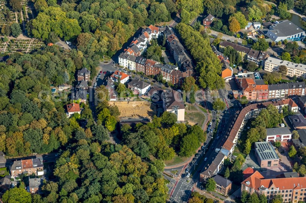 Aerial image Wesel - Construction site for the new building on Lipperheystrasse in Wesel in the state North Rhine-Westphalia, Germany