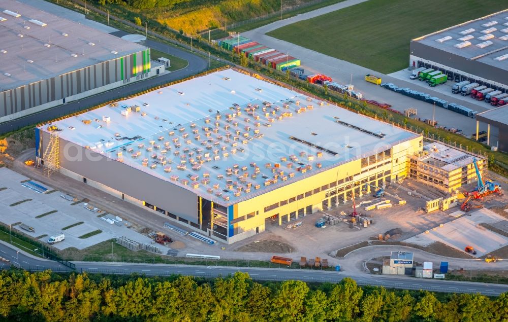 Aerial image Bergkamen - Construction site for the new building Logistikpark of Herbert Heldt KG in Bergkamen in the state North Rhine-Westphalia, Germany