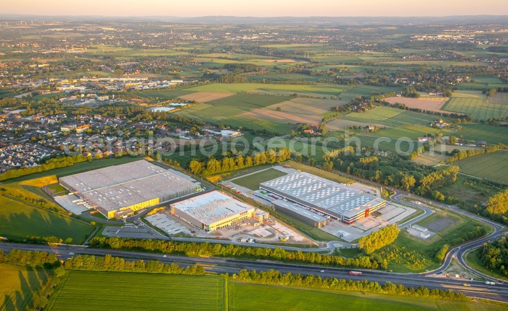 Aerial photograph Bergkamen - Construction site for the new building Logistikpark of Herbert Heldt KG in Bergkamen in the state North Rhine-Westphalia, Germany